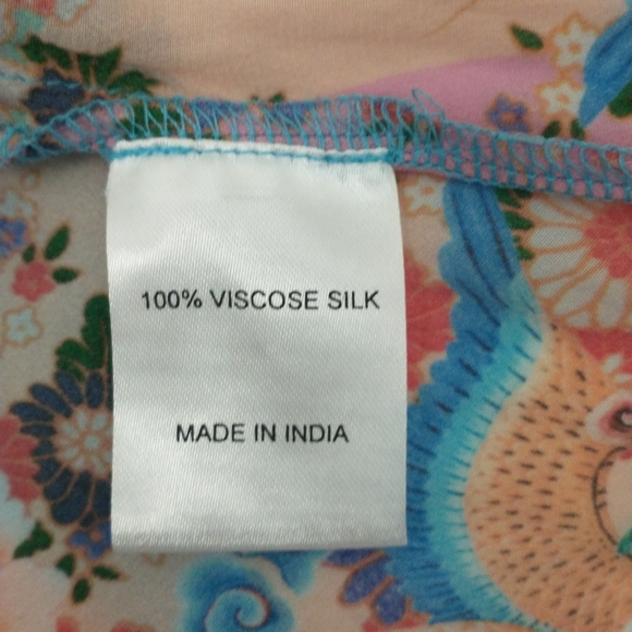 Gorgeous artsy silk crane blouse by Shana M - Picture 7 of 8